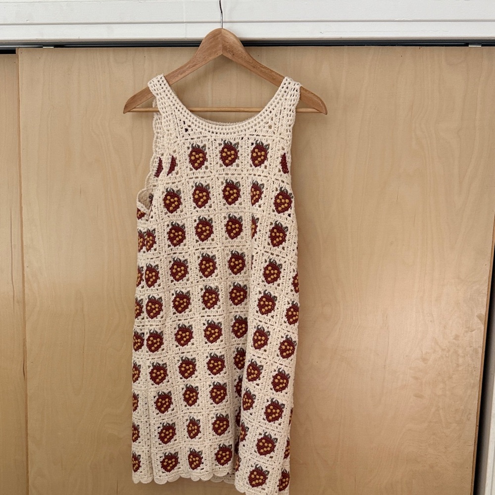Crochet Strawberry Tank Dress